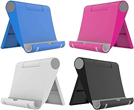 4 Pack Foldable Cell Phone Holder - Mobile Stand for Desk & Tablet, Compatible with iPhone 12/11/Xs/X/8 iPad Samsung (4 Color)