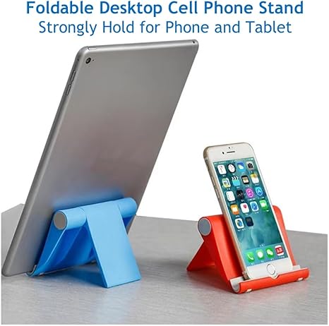 Cell Phone Stand for Desk, Foldable Cell Phone Holder Mobile Stand Phone Dock, Multi-Angle Universal Adjustable Tablet Stand Holder Compatible with Most Cell Phone and Tablet for Desk (Purple)