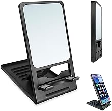 Folding Cell Phone Stand, Foldable Phone Holder for Desk Compatible with Smartphones 15 14 13 12 11 Pro Xs Xs Max Xr X 8, Nintendo Switch, Black