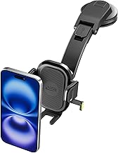 Bracketron OneClick Dashboard Cell Phone Holder for Your Car,Universal Car Phone Mount with Suction Cup,360 Rotation Dash Mount Cell Phone Holder for iPhone, Samsung, Google, Huawei,other Smartphones.