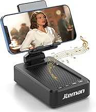Cell Phone Stand with Wireless Bluetooth Speaker and Anti-Slip Base HD Surround Sound Perfect for Home and Outdoors with Bluetooth Speaker for Desk Compatible with iPhone/ipad/Samsung Galaxy