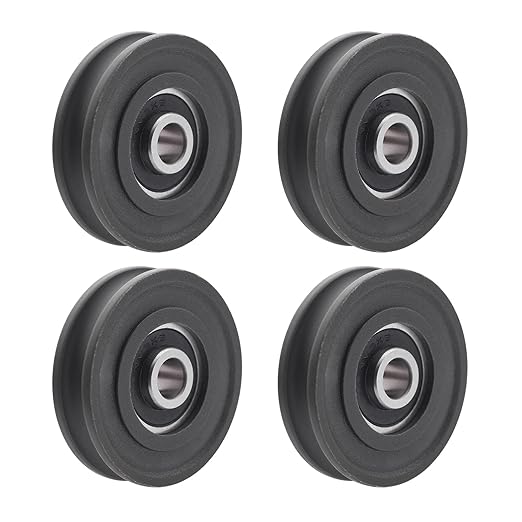 4Pcs U Groove Pulley Wheel U-Groove Roller Guide Pulley Rolling Bearing Roller Wheel 8x45x11.5mm for Bicycle Accessories Pulleys Equipment