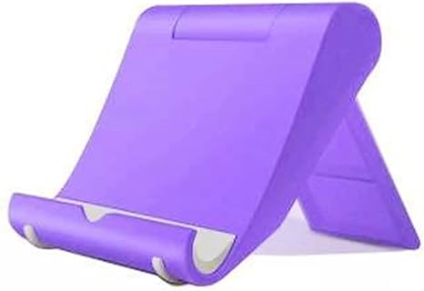 Cell Phone Stand for Desk, Foldable Cell Phone Holder Mobile Stand Phone Dock, Multi-Angle Universal Adjustable Tablet Stand Holder Compatible with Most Cell Phone and Tablet for Desk (Purple)