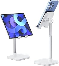 Cell Phone Stand, Height Adjustable Phone Stand for Desk, Desktop Phone Holder Cradle Compatible with iPhone, Pro Max, Samsung, and All Mobile Phones up to 10 inches