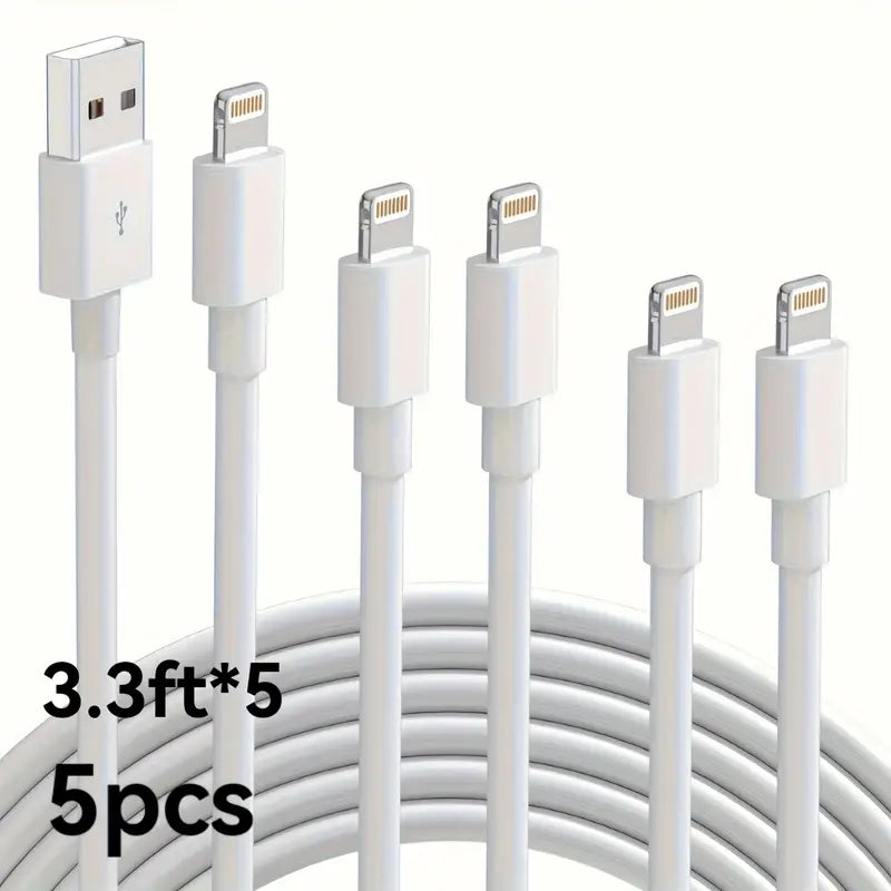 5pcs MFi Certified Lightning USB-C Charging Cable