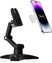 Cell Phone Stand Works for Popsocket, Height Angle Adjustable Desk Phone Holder, Heavy Duty Phone Stand for Desk for Home, Fits for All Sockets Grips