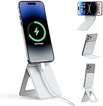 GOKOCO Foldable Phone Tripod Stand, Magnetic Compatible with iPhone 16/15/14/13/12 Series, Angle Adjustment & Multifunction Strong Magnetic Selfie Tripod - Grey