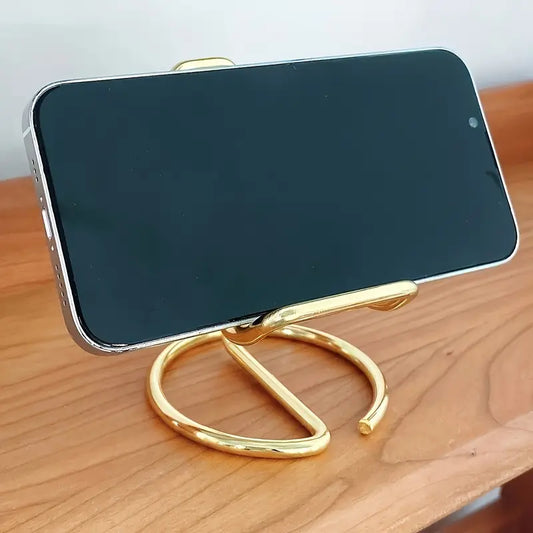 Minimalist Golden Metal Phone Stand