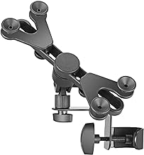 Amazon Basics Adjustable Tablet/iPad Mount Holder for Microphone and Music Stand, Black