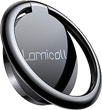 Lamicall Phone Ring Holder Finger Grip Stand - Cell Phone Kickstand, 360° Rotation Polished Metal Grip for Magnetic Car Mount, Compatible with iPhone 16/15/14/13/12/11 Pro Max, Smartphone Accessories