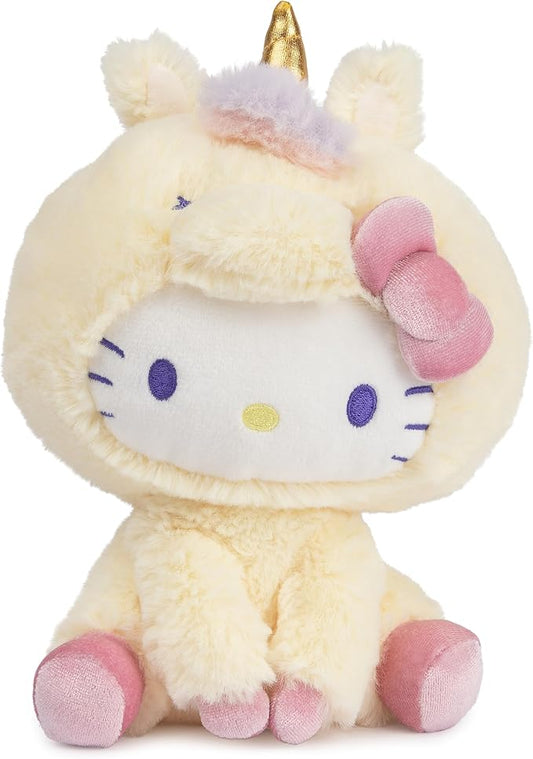 Hello Kitty Unicorn Plush Toy, Premium Stuffed Animal for Ages 1 and Up, Yellow, 6”