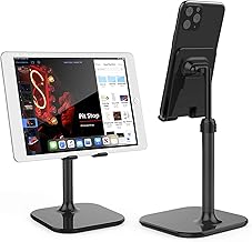 Doboli Cell Phone Stand, Phone Stand for Desk, Phone Holder Stand Compatible with iPhone and All Mobile Phones Tablet, Gifts for Adults Women Men Mom Wife, Black