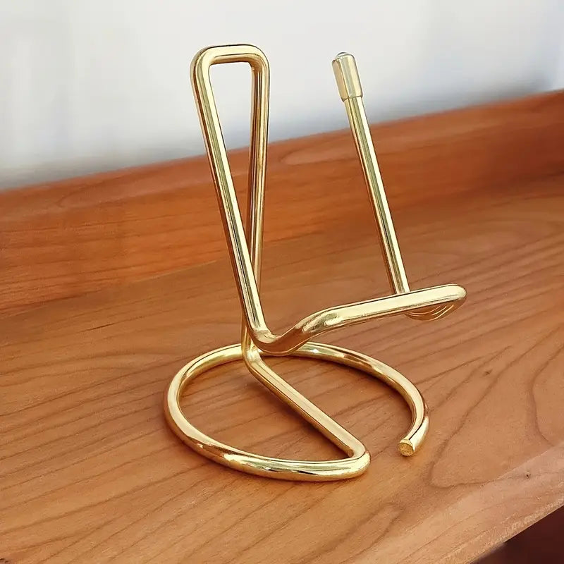 Minimalist Golden Metal Phone Stand