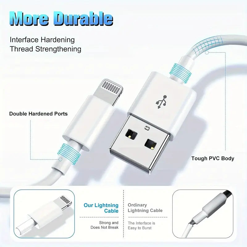 5pcs MFi Certified Lightning USB-C Charging Cable