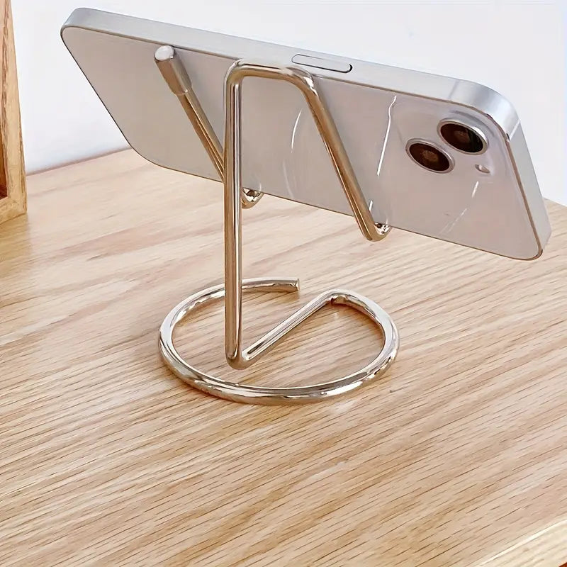 Minimalist Golden Metal Phone Stand