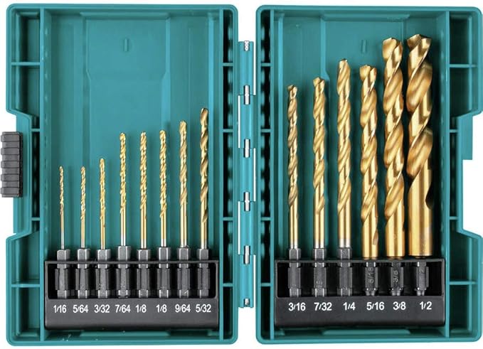 Impact Gold 14 Pc. Titanium Drill Bit Set, 1/4 In. Hex Shank