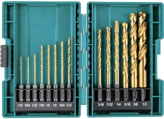 Impact Gold 14 Pc. Titanium Drill Bit Set, 1/4 In. Hex Shank